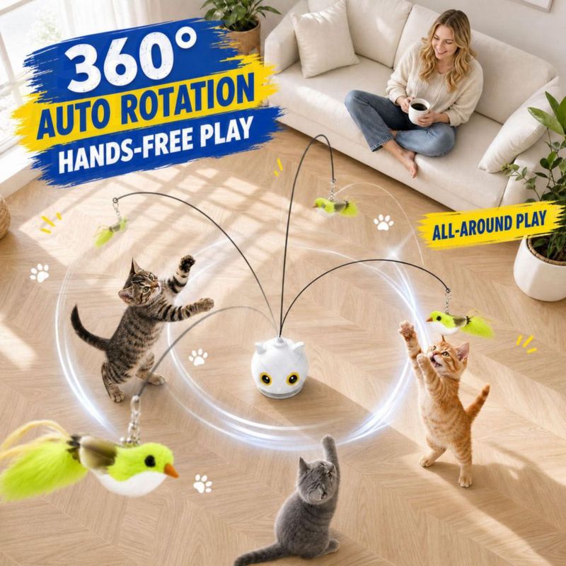 Juguete interactivo para gatos CATPICK con pájaro volador
