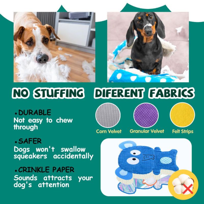 Juguetes para perros Mootop 8 piezas con silbato y crujido de peluche