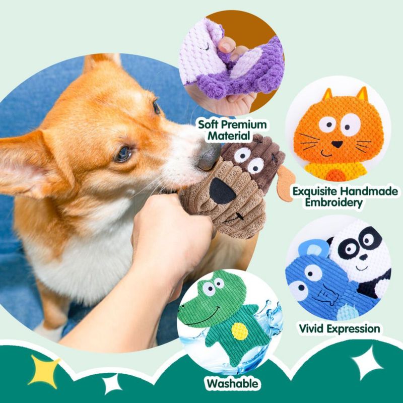 Juguetes para perros Mootop 8 piezas con silbato y crujido de peluche