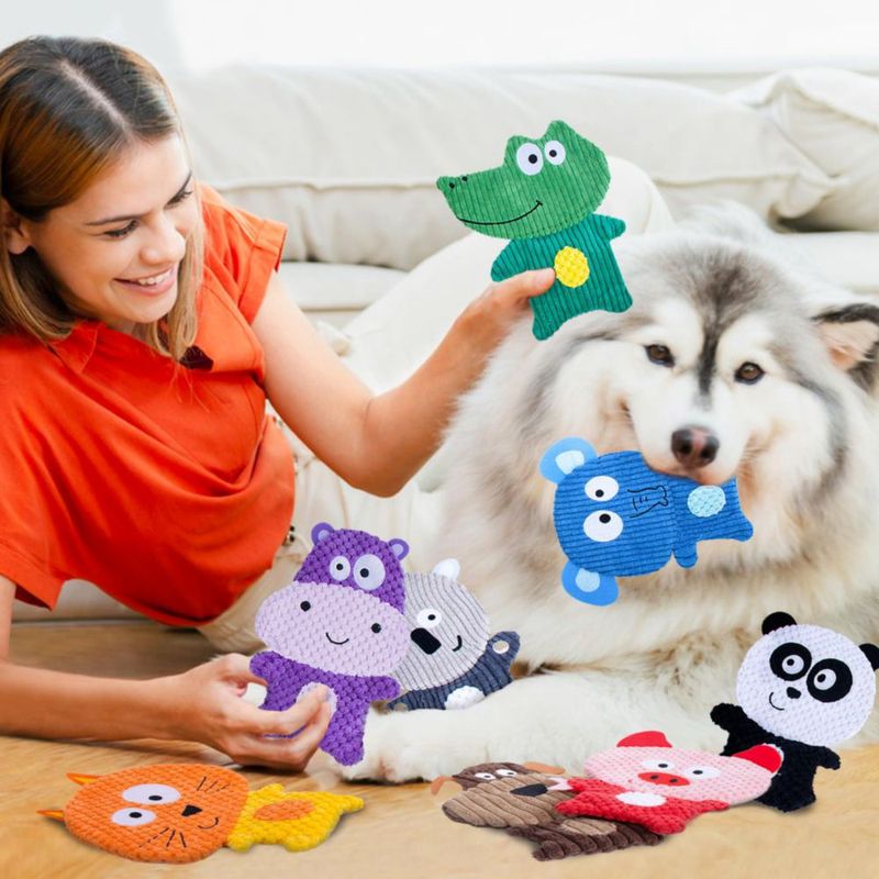 Juguetes para perros Mootop 8 piezas con silbato y crujido de peluche