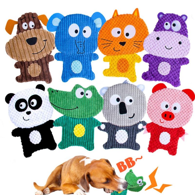 Juguetes para perros Mootop 8 piezas con silbato y crujido de peluche