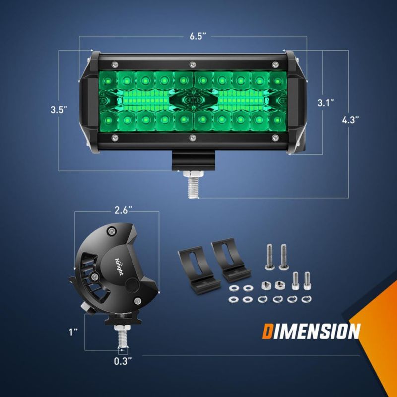 Módulos de luz LED Nilight 17 cm 120 W Haz verde combinado