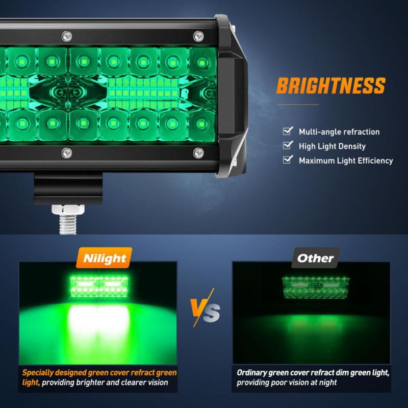 Módulos de luz LED Nilight 17 cm 120 W Haz verde combinado