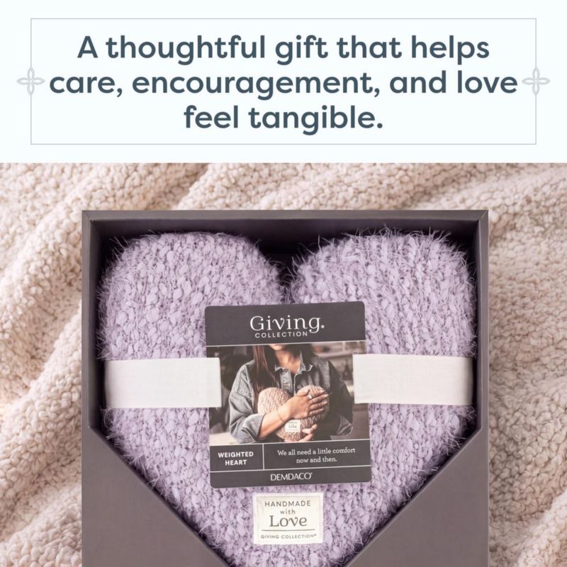 Almohada DEMDACO Corazón con Peso 835 g Lavanda Púrpura