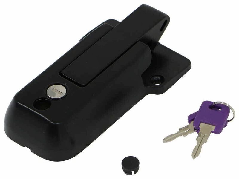 Cerradura OLIKIUS para puerta de remolque Cambar de 16 cm negra – 2 llaves
