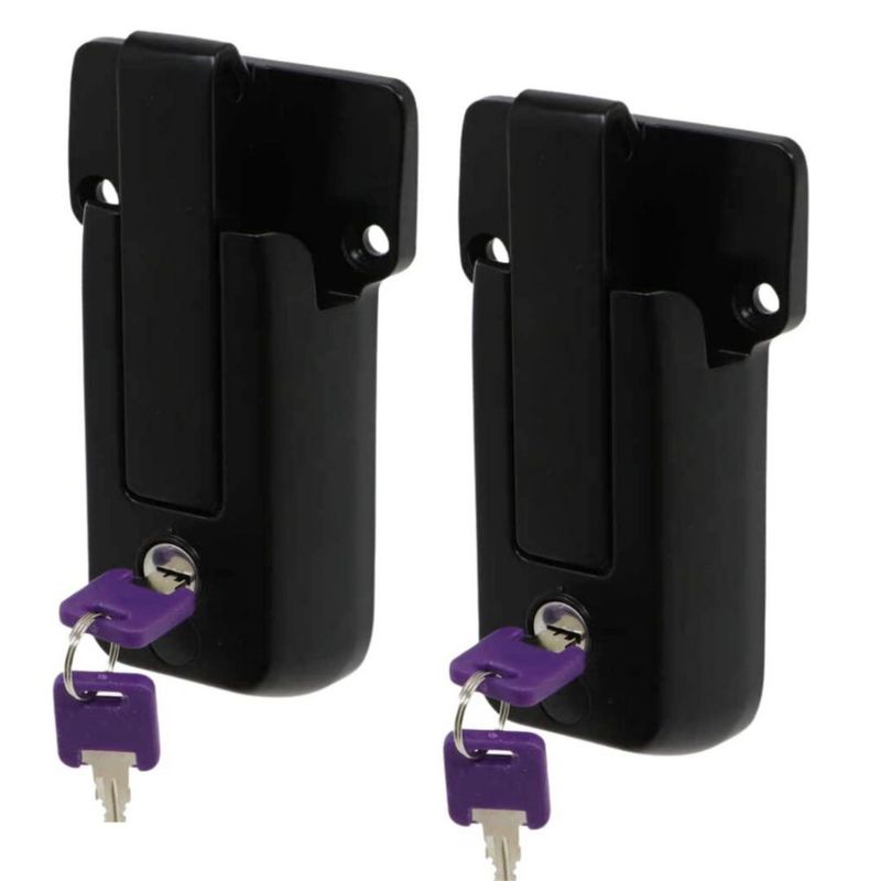 Cerradura OLIKIUS para puerta de remolque Cambar de 16 cm negra – 2 llaves