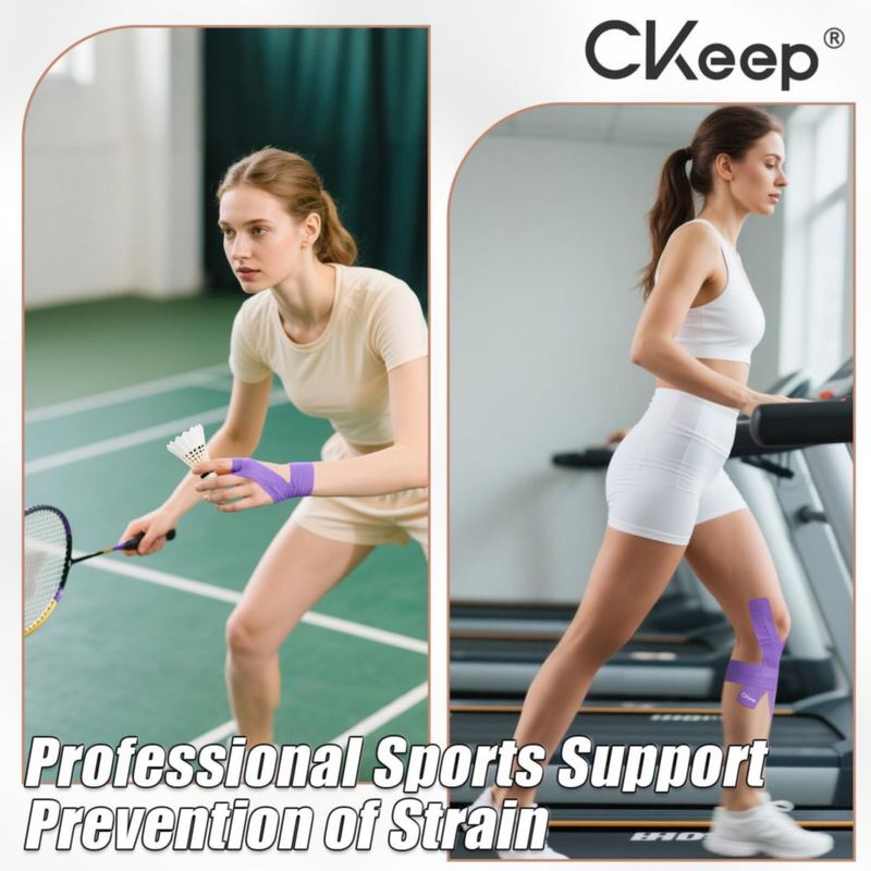 Cinta de Kinesiología CKeep – 2 rollos morado elástica