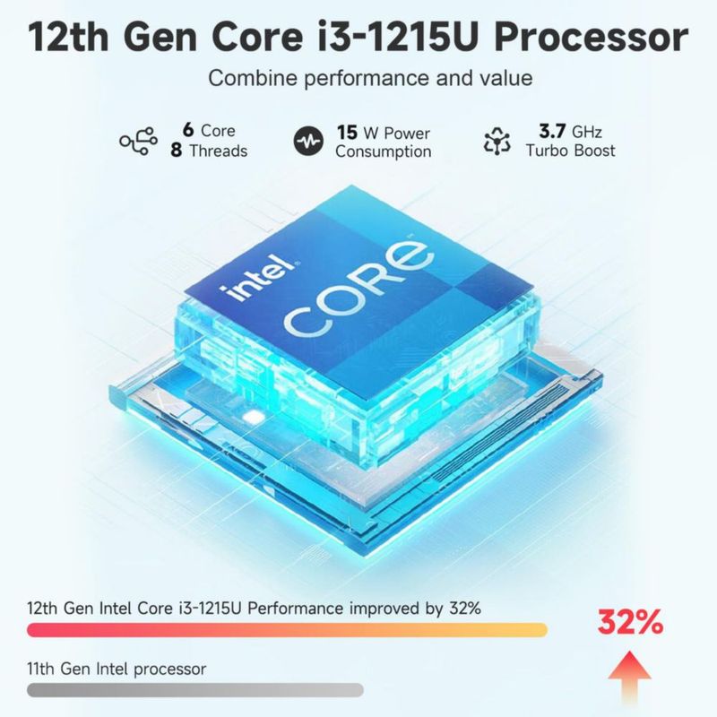 Portátil NIMO 15.6" i3-1215U 8 GB 256 GB SSD Wi‑Fi 6