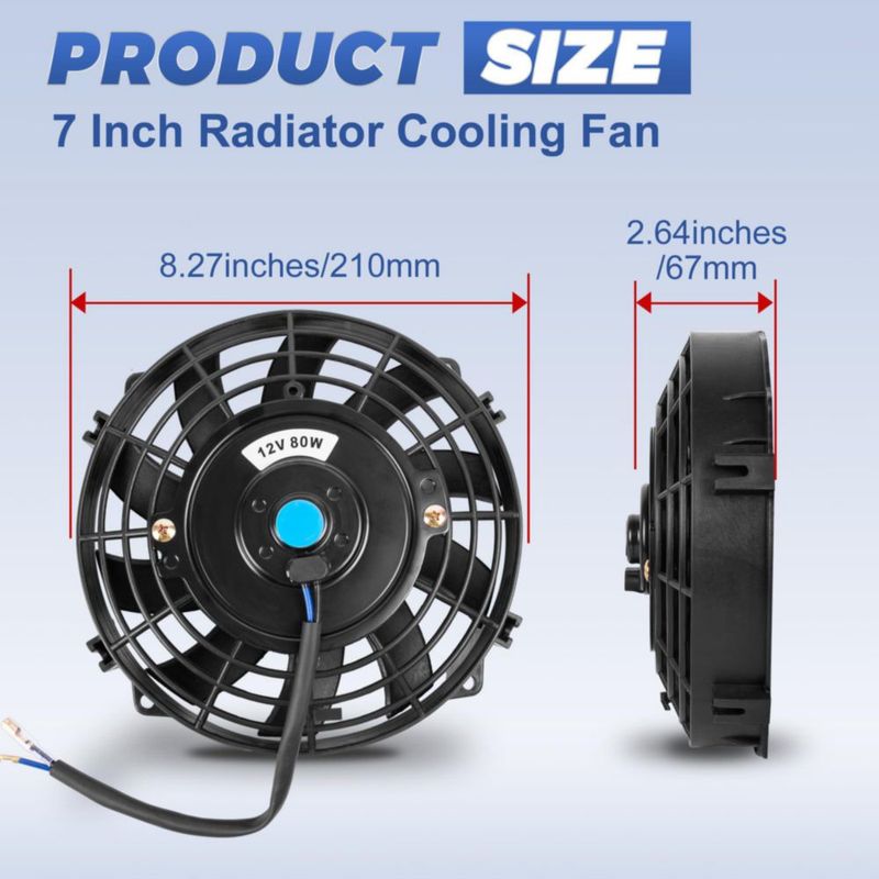 Ventilador de radiador EVERESTWAY 18 cm 12 V 80 W negro 1 unidad