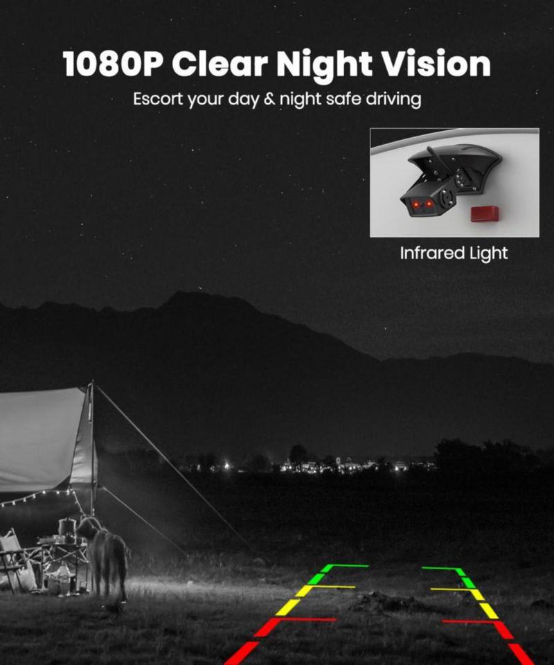 Cámara de Reversa para Autocaravana AUTO-VOX 7\" Inalámbrica 2 Cámaras 1080P