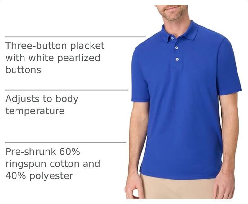 Polo Hanes X-Large Royal Profundo de Secado Rápido