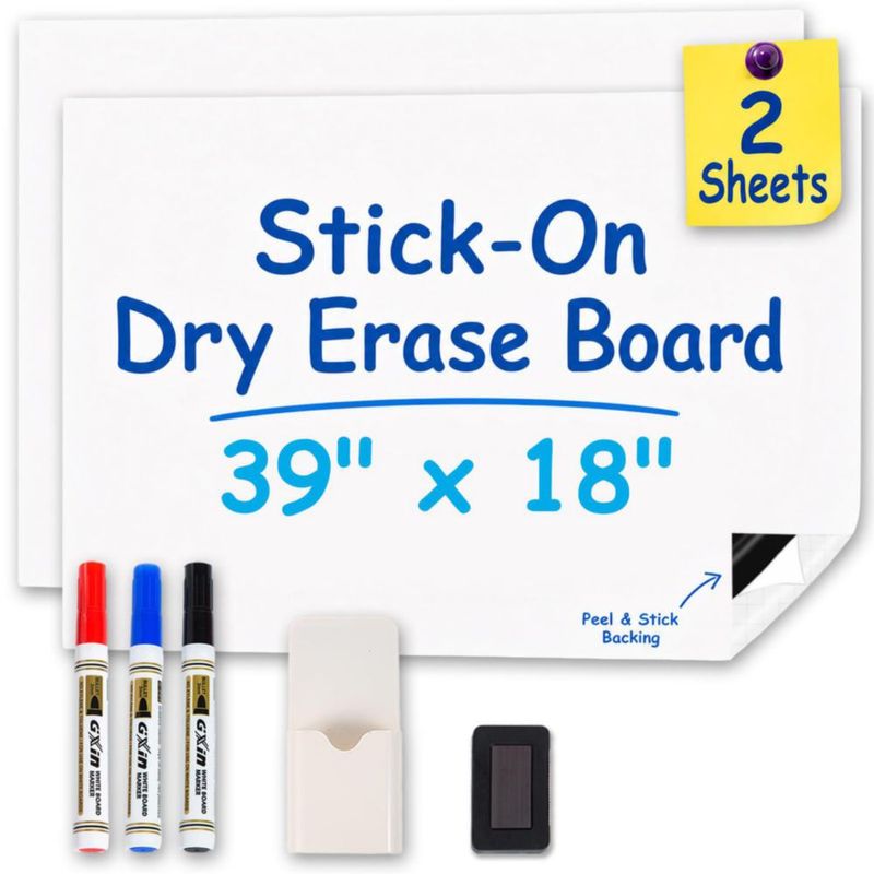 Pizarra blanca YOUNGJQ 99 cm x 46 cm Pack de 2 adhesivo