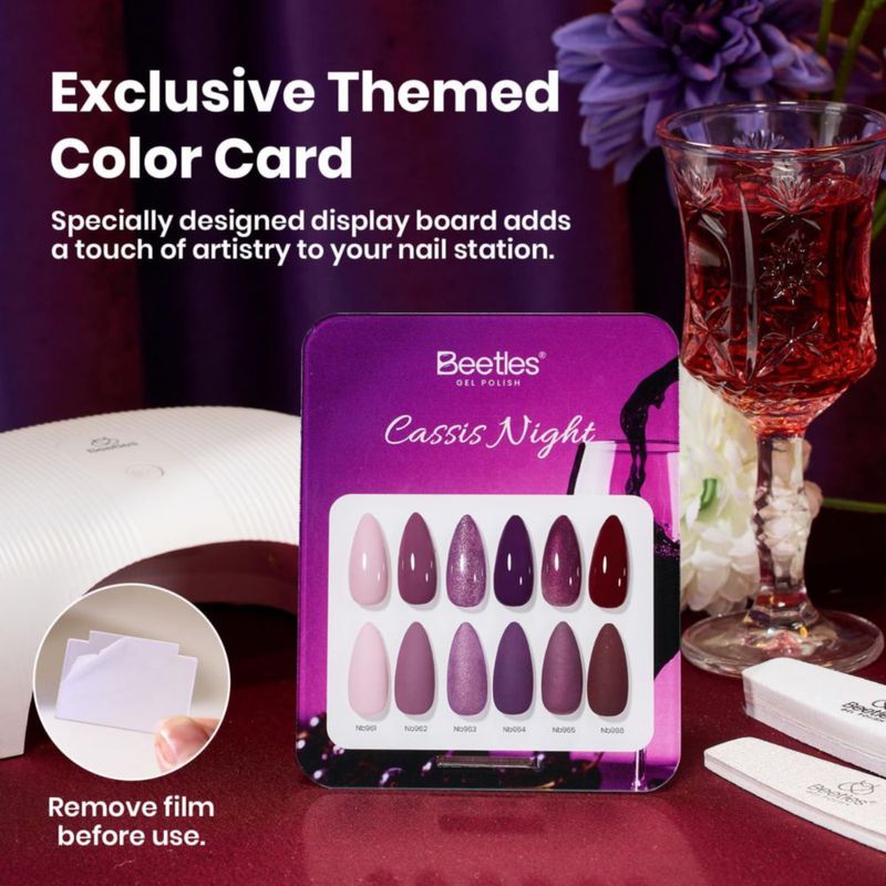 Esmalte de uñas en gel Beetles 15 ml libre de HEMA con purpurina violeta