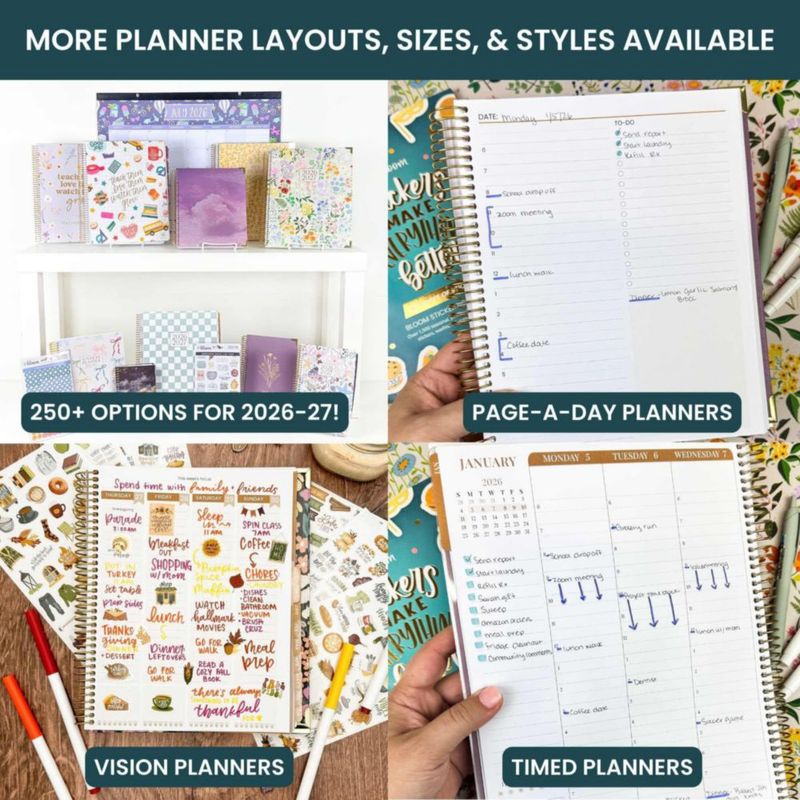 Planificador Bloom Daily Planners 21 × 28 cm 2026‑2027 Leopardo color tostado