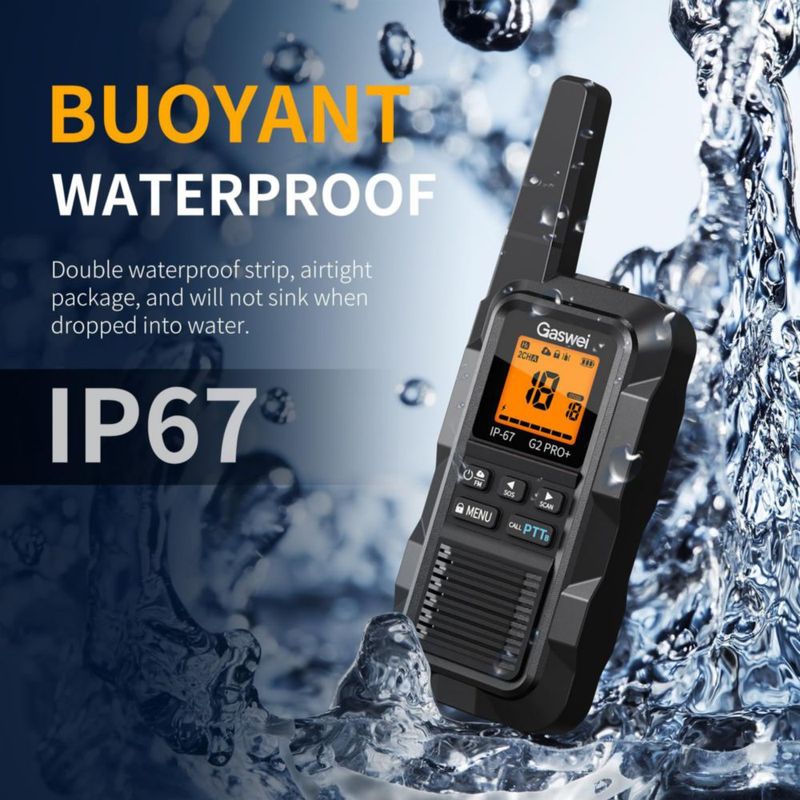 Radio de dos vías Gaswei G2pro+ 2 W IP67 impermeable (pack de 2)