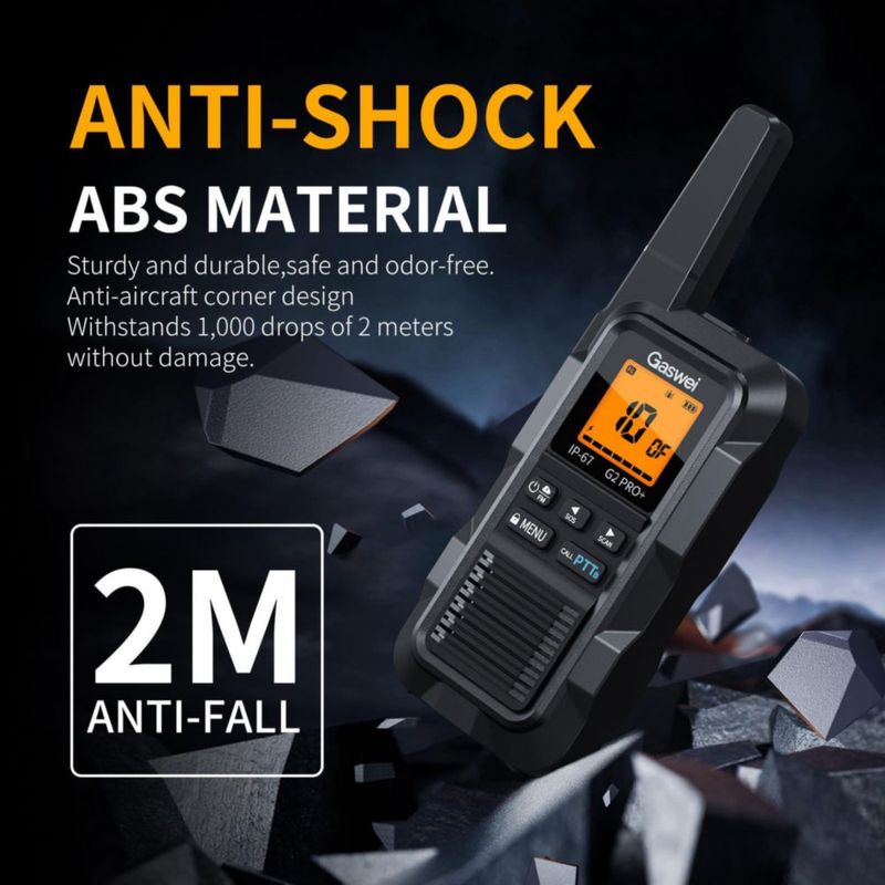 Radio de dos vías Gaswei G2pro+ 2 W IP67 impermeable (pack de 2)