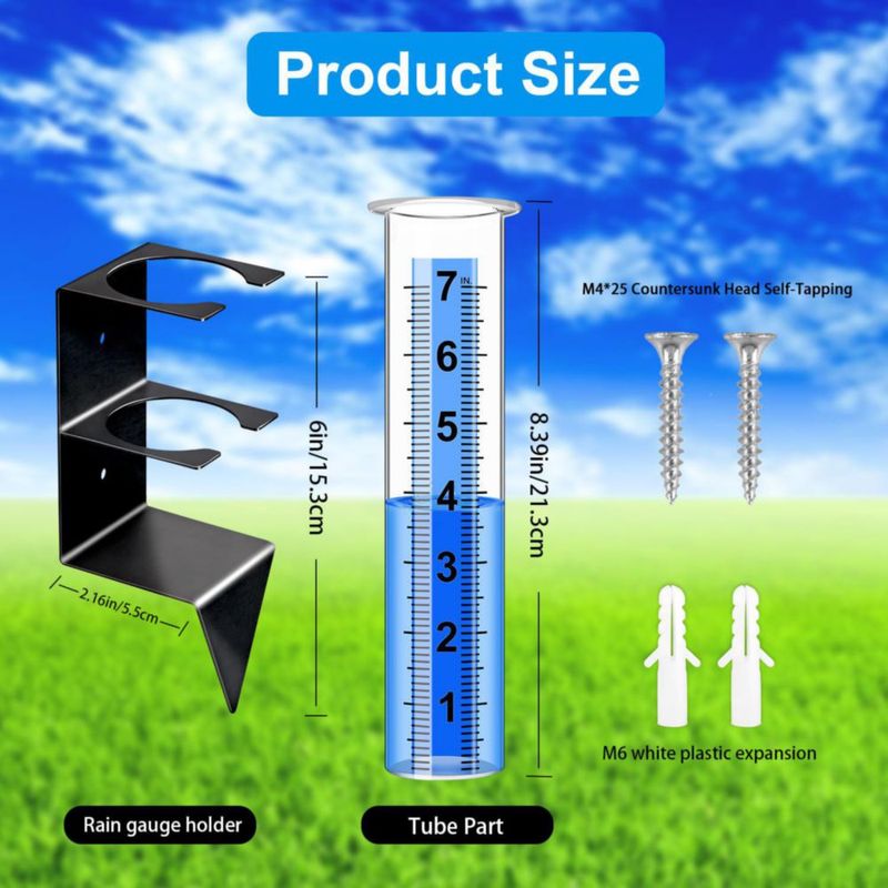 Pluviómetro Timenued 18 cm (7 pulg.) para exteriores
