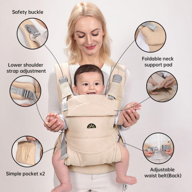 Portabebés DawnBud Ajustable Ultra Suave Beige