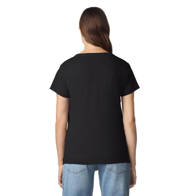 Camiseta Gildan para Mujer de Cuello en V Pack de 2 Negro Talla Media