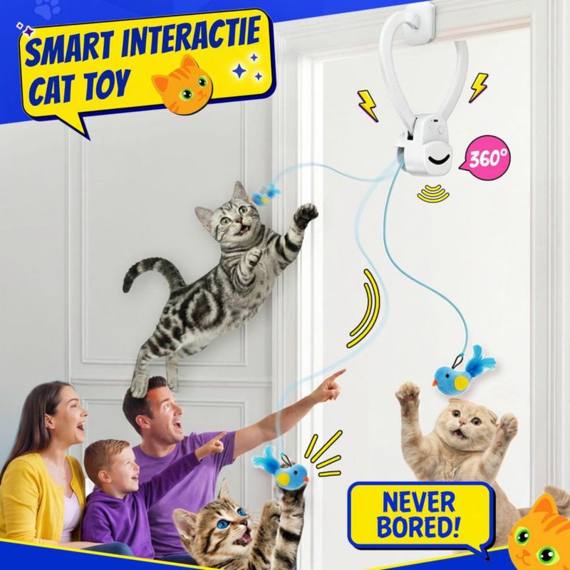 Juguete interactivo para gatos CATPICK con clip y recarga USB
