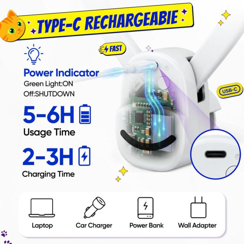 Juguete interactivo para gatos CATPICK con clip y recarga USB