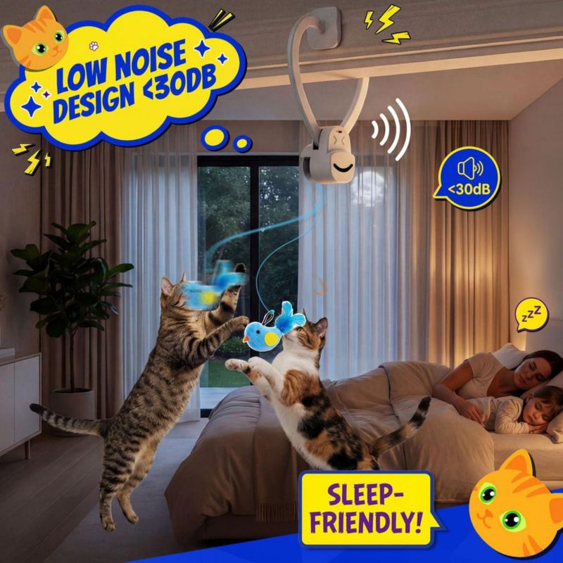 Juguete interactivo para gatos CATPICK con clip y recarga USB