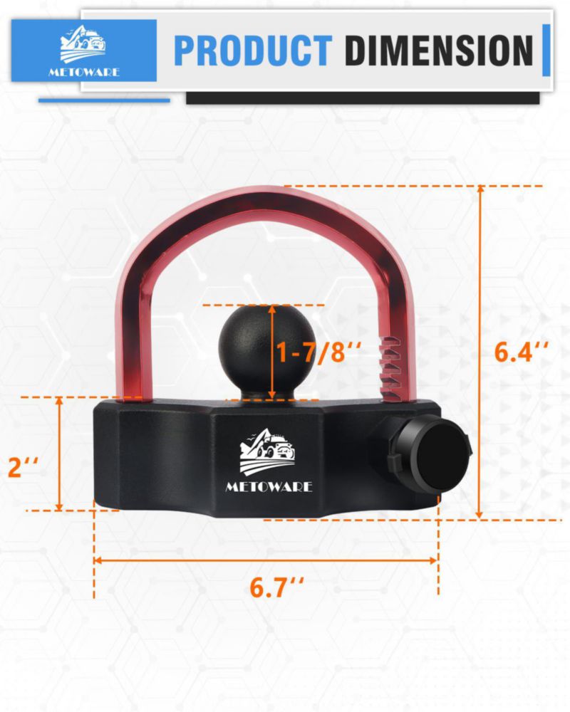 Candado Universal de Alta Resistencia para Acoplador de Remolque METOWARE