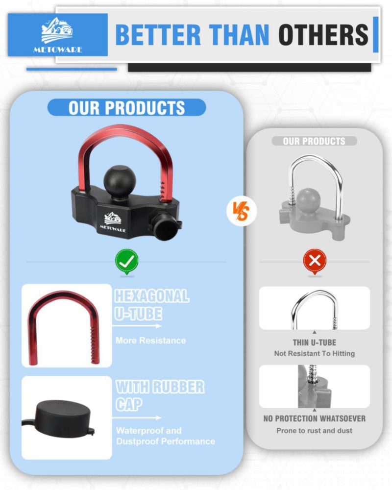 Candado Universal de Alta Resistencia para Acoplador de Remolque METOWARE
