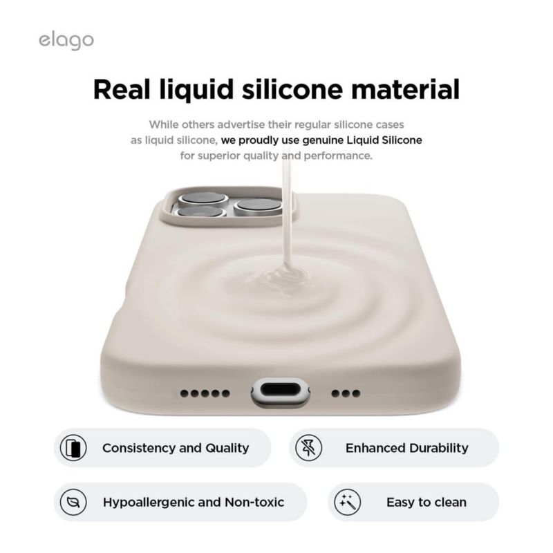 Funda elago para iPhone 16 Pro de silicona con acabado piedra