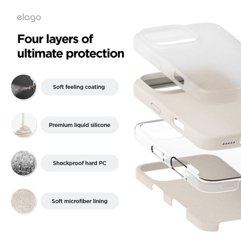 Funda elago para iPhone 16 Pro de silicona con acabado piedra