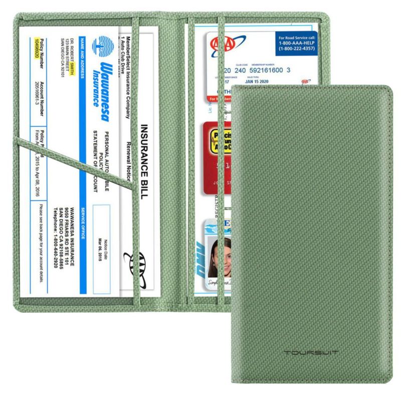 Cartera TOURSUIT Portatarjetas para Auto en Verde Carbón