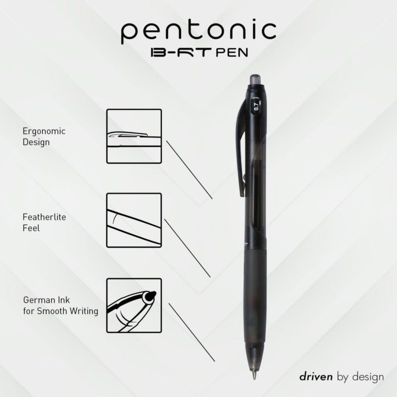 Bolígrafos de bola Pentonic 10 unidades 07 mm 10 colores