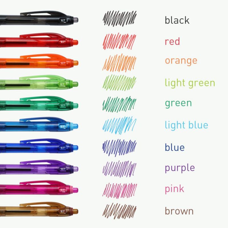 Bolígrafos de bola Pentonic 10 unidades 07 mm 10 colores