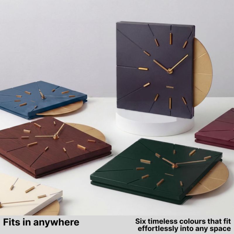 Reloj de pared Driini negro y dorado 35 × 30 × 4 cm con batería