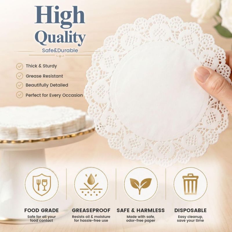 HAKSEN 108 piezas de manteles de encaje de papel de 65" 85" y 105" para mesa