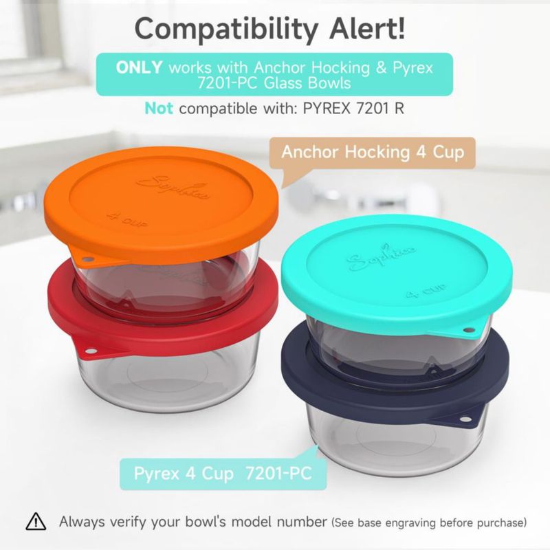 Tapa de silicona SOPHICO para cuencos de 4 tazas - Pack de 4