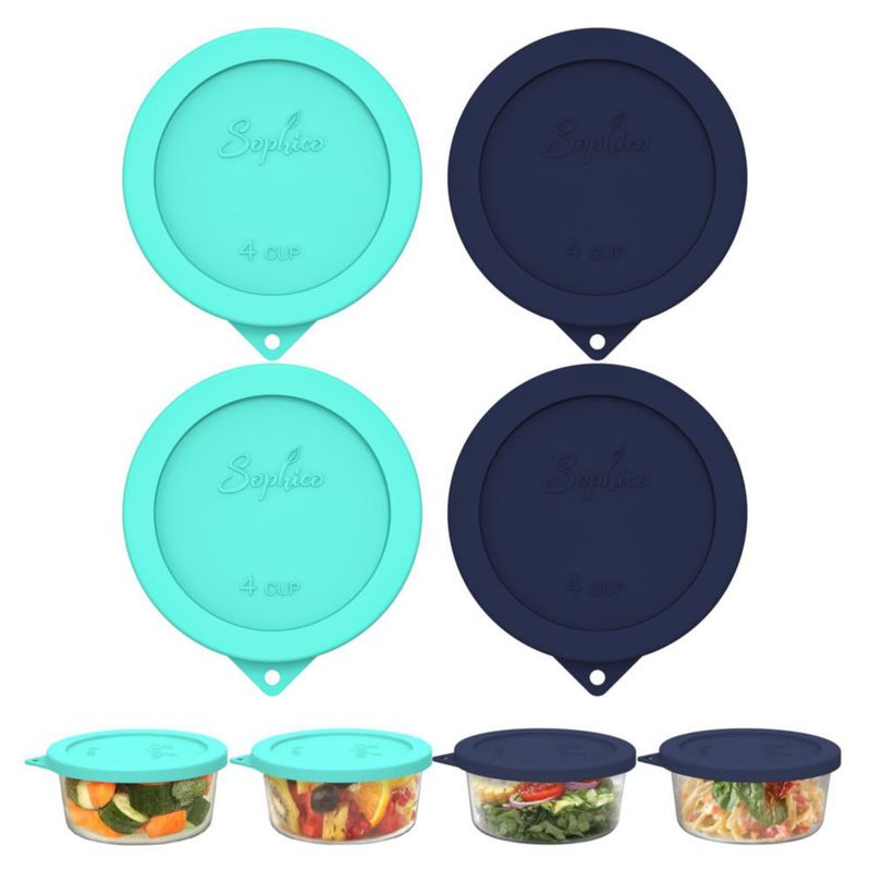 Tapa de silicona SOPHICO para cuencos de 4 tazas - Pack de 4