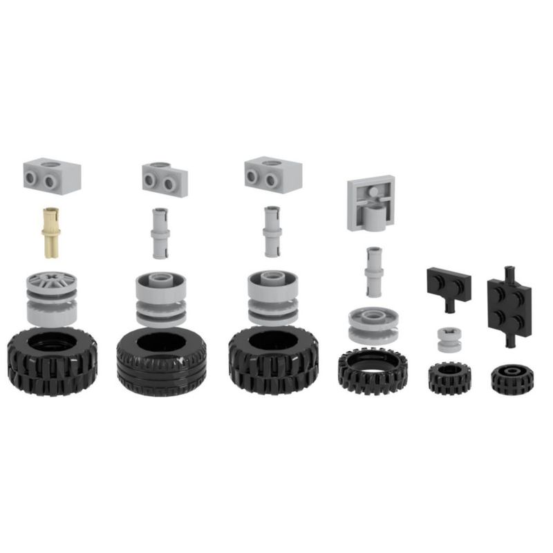 Bloques de Construcción LANMANUO Kit de 226 Piezas con Ruedas y Ejes
