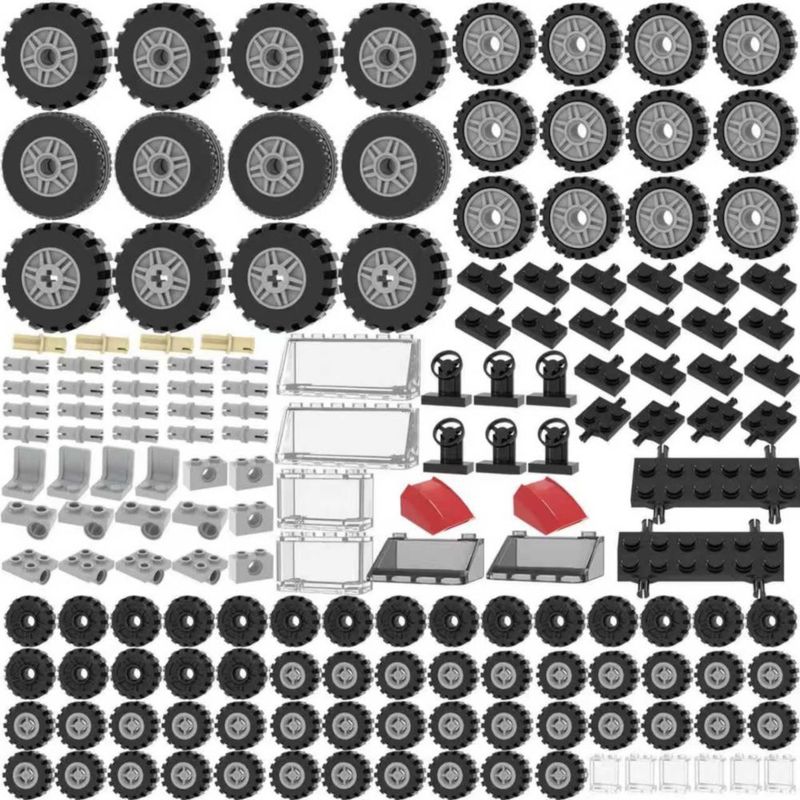 Bloques de Construcción LANMANUO Kit de 226 Piezas con Ruedas y Ejes