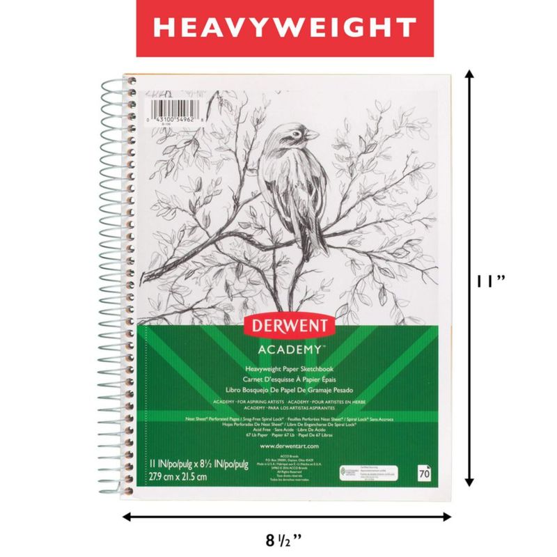 Cuaderno de bocetos Derwent 28 cm x 22 cm 70 hojas