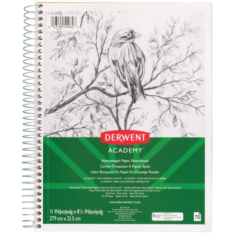 Cuaderno de bocetos Derwent 28 cm x 22 cm 70 hojas