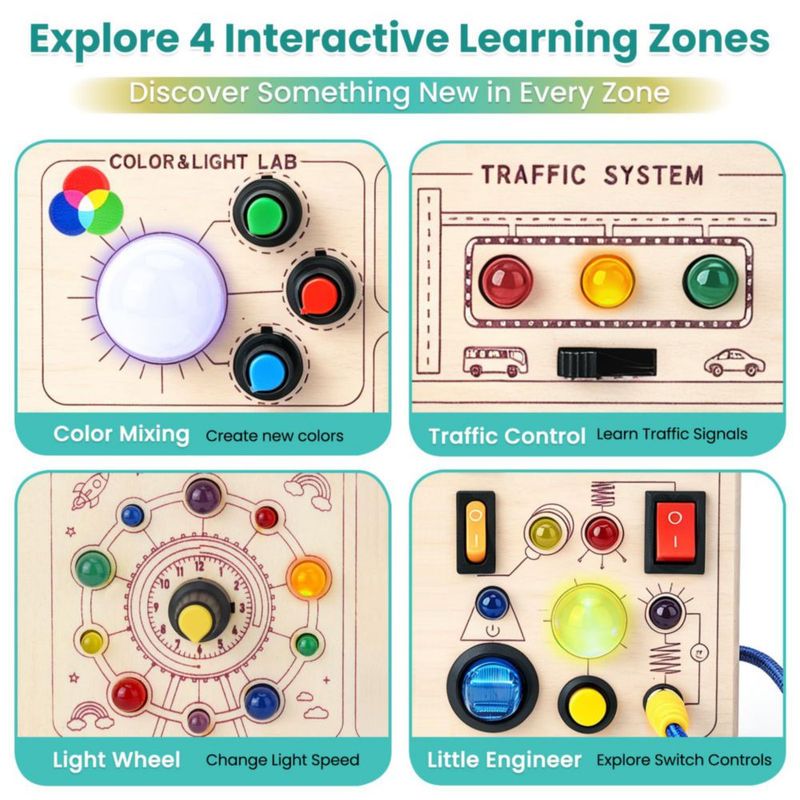Tablero de actividades Talkfun Montessori para niños de 1 a 3 años - Regalo