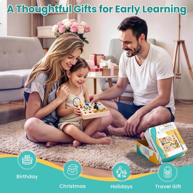 Tablero de actividades Talkfun Montessori para niños de 1 a 3 años - Regalo