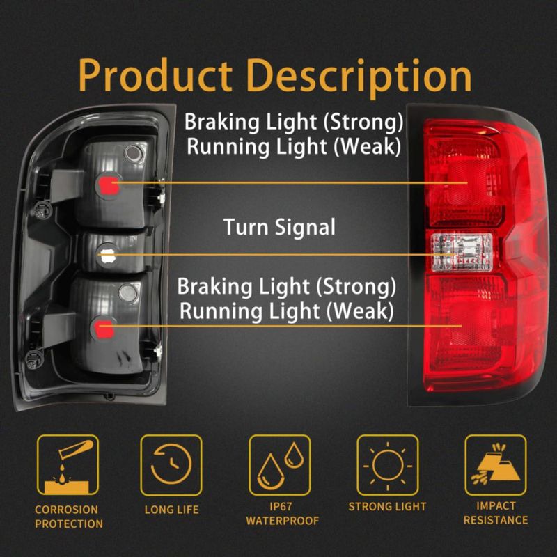 Luz trasera MiKaFex para Chevrolet Silverado 1500 2500 y 3500 HD