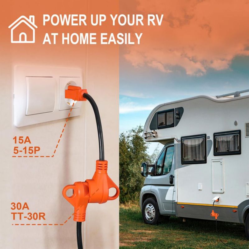 Adaptador RV Ficstar 30A a 110V NEMA 5-15P TT-30R