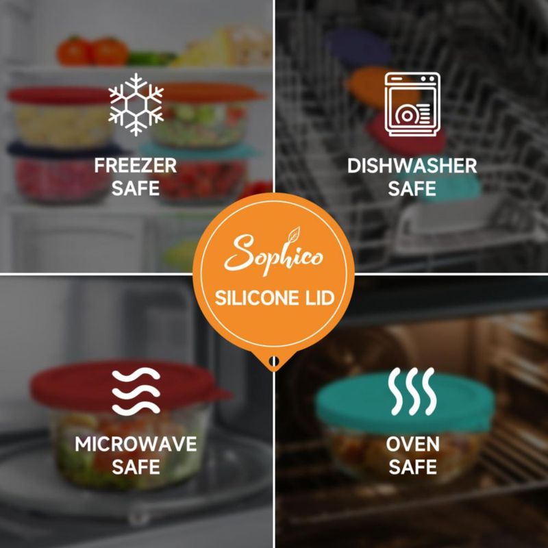 Tapa de silicona SOPHICO para cuencos de 7 tazas – Pack de 4