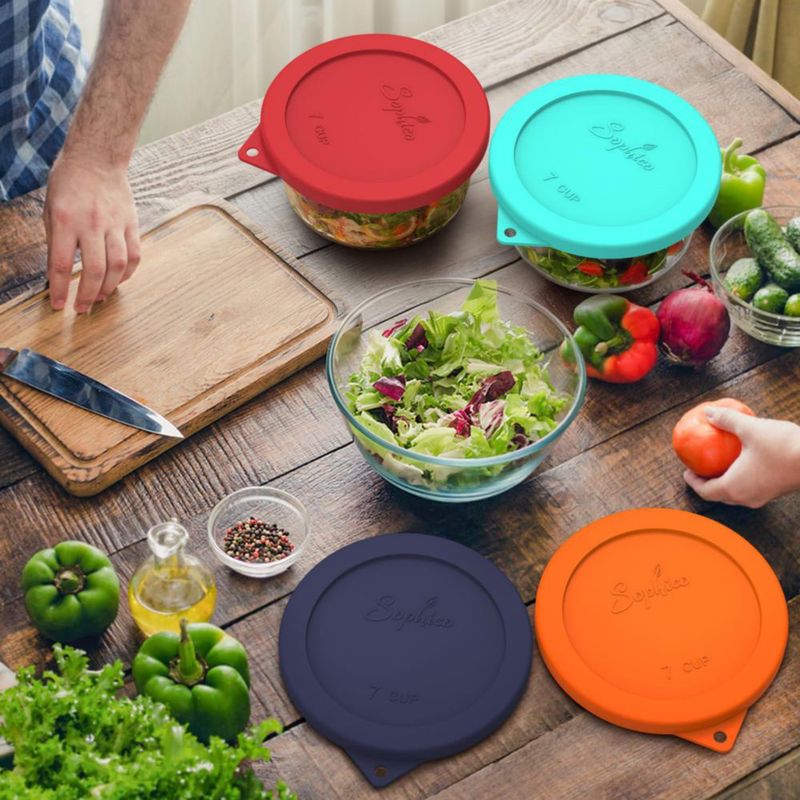 Tapa de silicona SOPHICO para cuencos de 7 tazas – Pack de 4