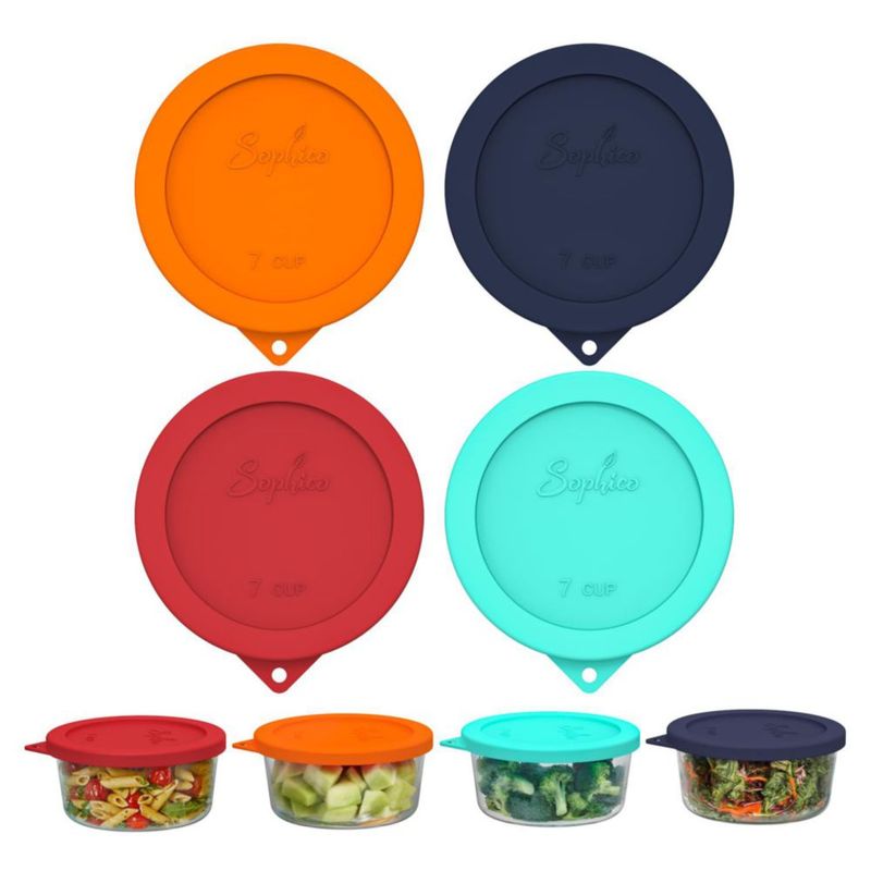 Tapa de silicona SOPHICO para cuencos de 7 tazas – Pack de 4
