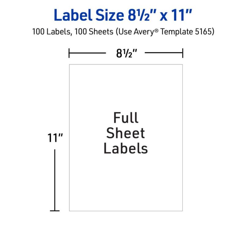Etiquetas Avery blancas para láser 21 × 28 cm caja de 100 hojas
