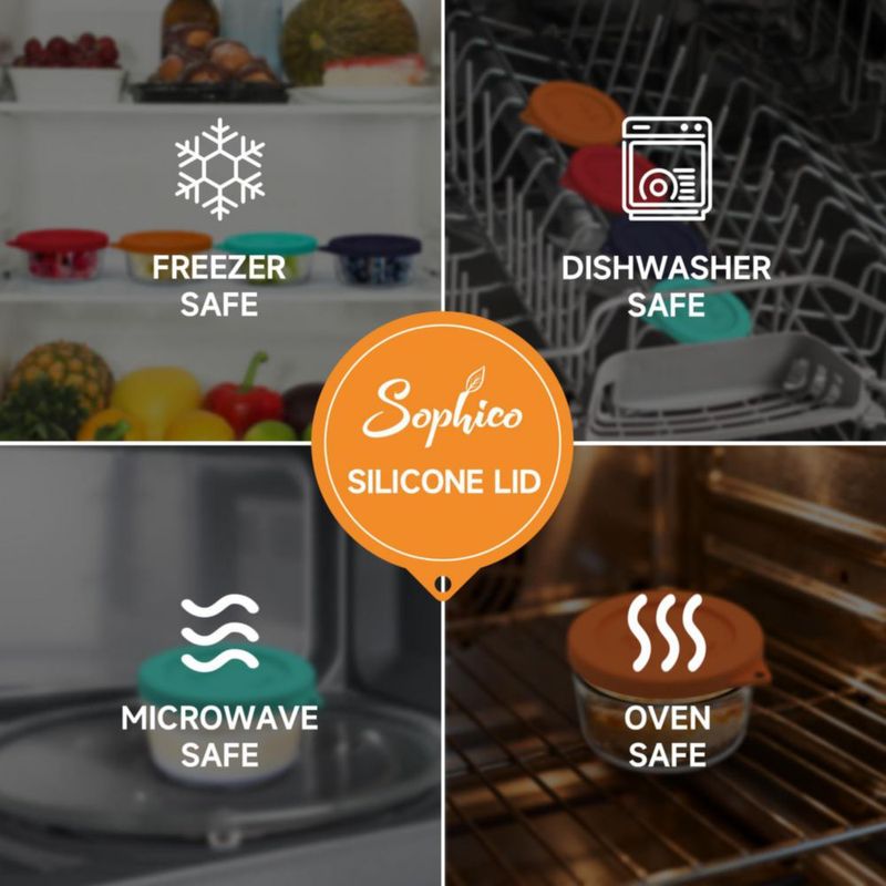 Tapa para Recipiente SOPHICO Pack de 2 Silicona 237 ml